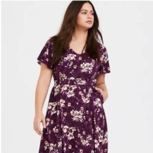 Tangled Floral Lantern Skater Dress